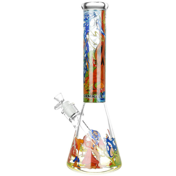 Wormhole Psychedelic Forest Beaker Water Pipe – 14.5″ / 14mm F - Image 4
