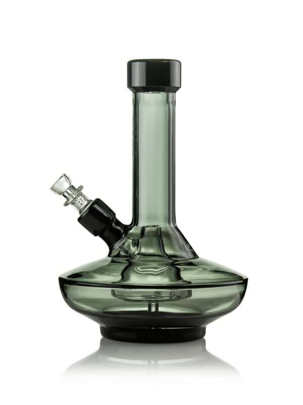 GRAV® Small Wide Base Water Pipe in Smoke with Black Accents - Image 4