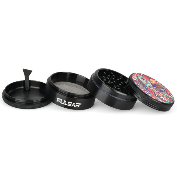 Pulsar Artist Series Metal Grinder – Symbolic Tiles / 4pc / 2.5″ - Image 2