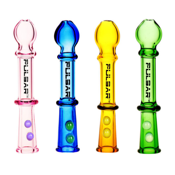 Pulsar Glass Blunt/Joint Holder w/ Marbles- 3.5″/Colors Vary