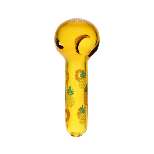 Pulsar Fruit Series Pineapple Express Herb Pipe Glow Duo – 10″ / 14mm F - Image 3
