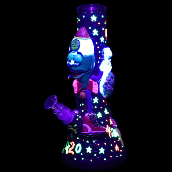 Stoney Rocket Bro 3D Painted Water Pipe – 10.25″ / 14mm F - Image 3