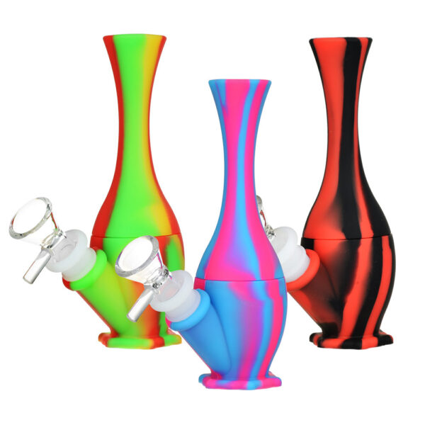 Vase Silicone Water Pipe – 6.25″ / 14mm / Colors Vary - Image 2