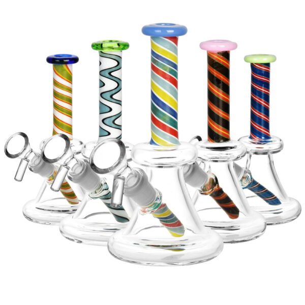 Candy Twist Water Pipe & Downstem – 6.5″/14mm F/Colors Vary