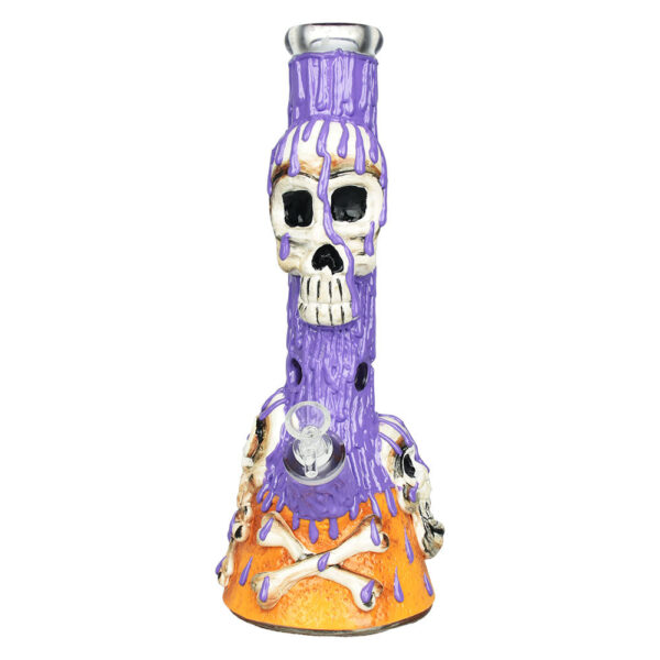 Skull & Bones 3D Painted Beaker Water Pipe – 14″ / 14mm F