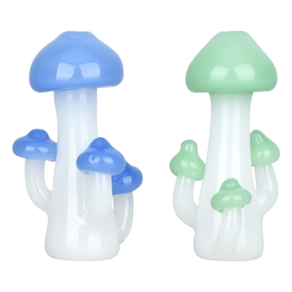 Mushroom Quartet Chillum – 3″ / Colors Vary