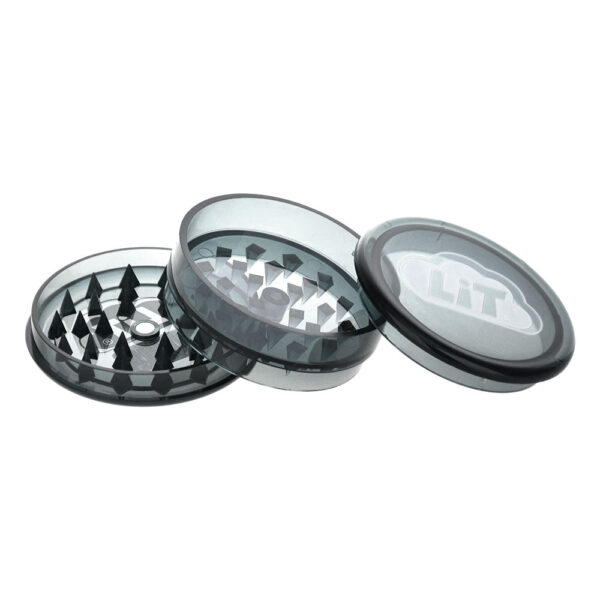 LiT 2-In-1 Acrylic Grinder & Stash Jar – 2.25″ / Black 12PC DISPLAY – - Image 2