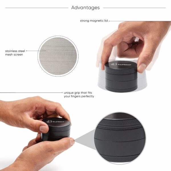 GC 2.5″ Ceramic Grinder Black - Image 3
