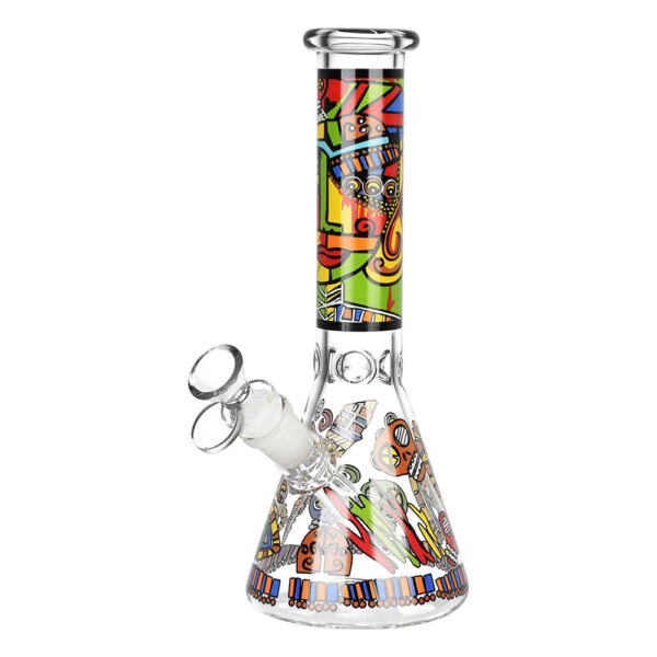 Abstract Art Beaker Water Pipe – 9.75″/14mm F/Designs Vary - Image 4