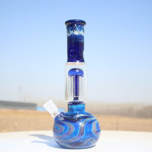Blue Buddha Glass Water Pipe w/ Coil Perc 10.5″ - Image 3