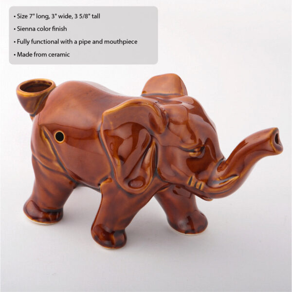 Elephant novelty pipe – Sienna Color - Image 3