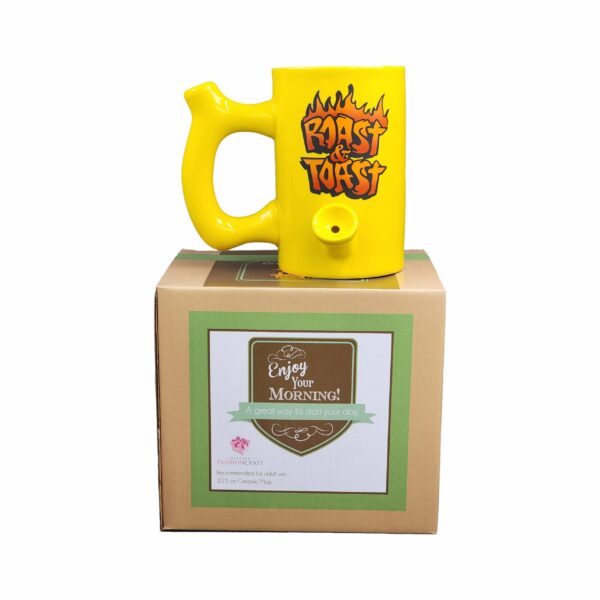 Yellow Roast & toast mug with flames - Image 8