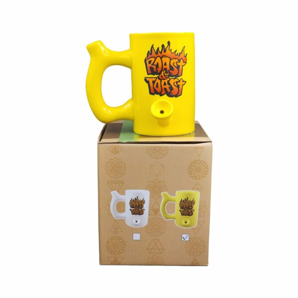 Yellow Roast & toast mug with flames - Image 9