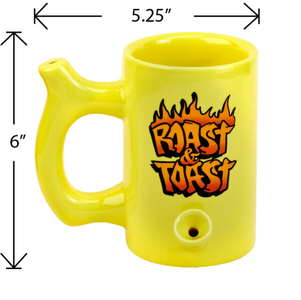 Yellow Roast & toast mug with flames - Image 7