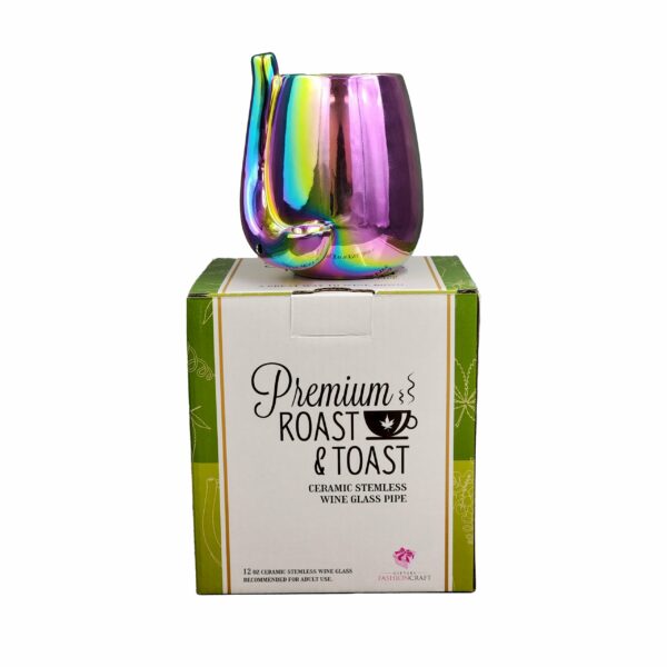 Iridescent Stemless Wine Glass Pipe - Image 4