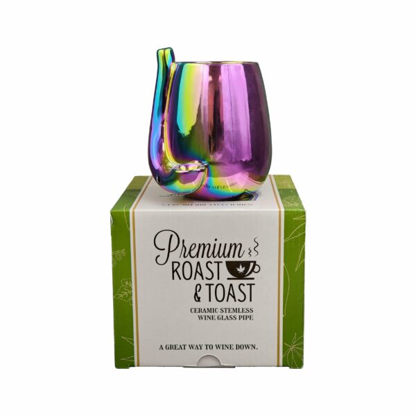 Iridescent Stemless Wine Glass Pipe - Image 5
