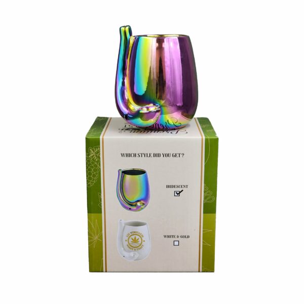 Iridescent Stemless Wine Glass Pipe - Image 6