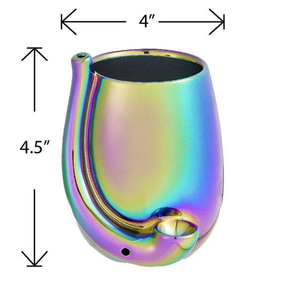 Iridescent Stemless Wine Glass Pipe - Image 3