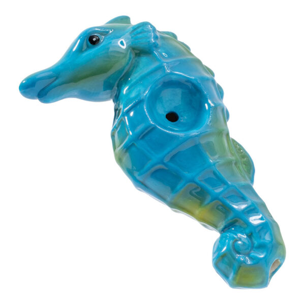 Wacky Bowlz Seahorse Ceramic Pipe – 4″ - Image 2