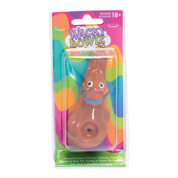 Wacky Bowlz Brown Dog Ceramic Pipe – 4.5″ - Image 4