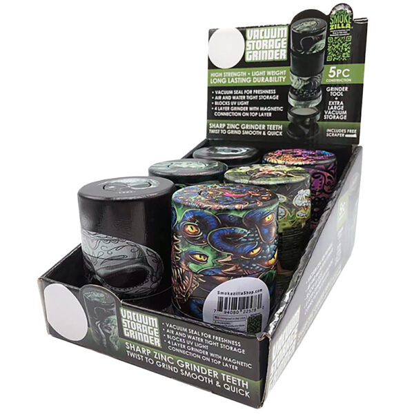 6PC DISP-Smokezilla Vacuum Storage 5pc Grinder – 2.5″/Asst
