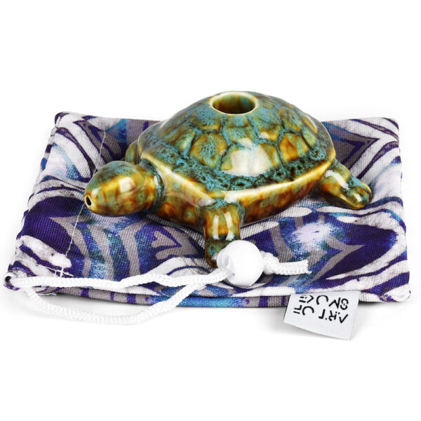 Art Of Smoke Turtle Ceramic Pipe w/ Carry Bag