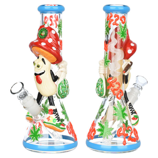 Stoney Shroom Bro 3D Painted Water Pipe | 10.25″ | 14mm F - Image 2
