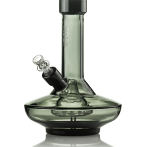 GRAV® Small Wide Base Water Pipe in Smoke with Black Accents