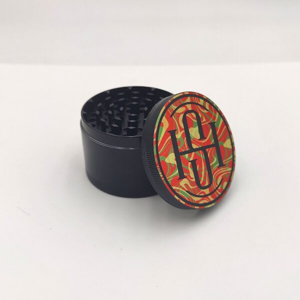 High Society – 4 PC 50mm Ceramic Teflon Coated Grinder – Rasta - Image 2