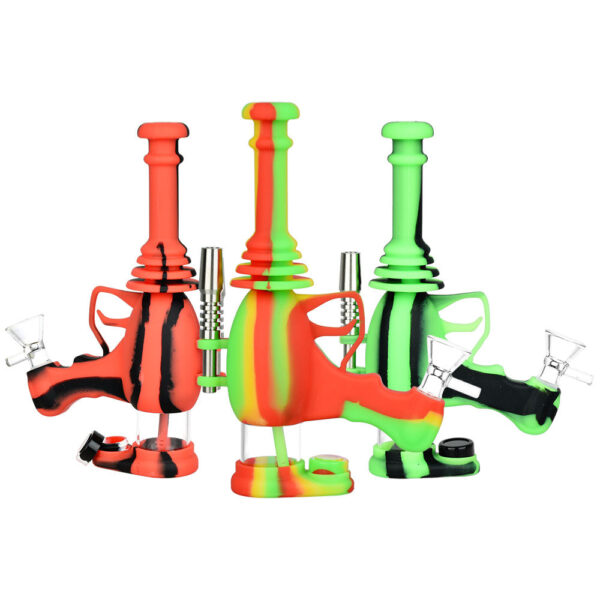 Laser Gun Silicone Water Pipe – 8.5″ / Colors VaryLaser Gun Silicone Water Pipe – 8.5″ / Colors Vary