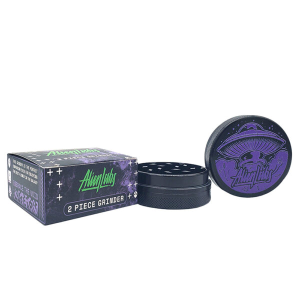 Alien Labs Aluminum Grinder – Purple Ship / 2pc / 2.25″ - Image 2