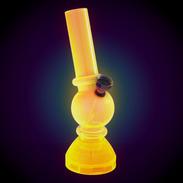 Angled Mini Acrylic Water Pipe w/ Built in Grinder Base – 6.5″ - Image 2
