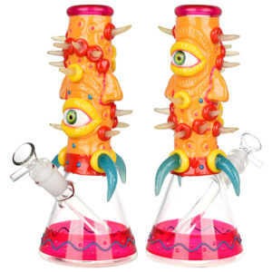 Horned Cyclops 3D Painted Beaker Water Pipe – 9.75″