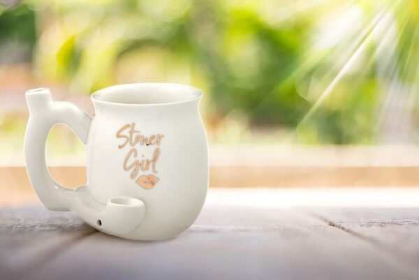 Stoner girl white with gold imprint mug – roast & toast mug - Image 3
