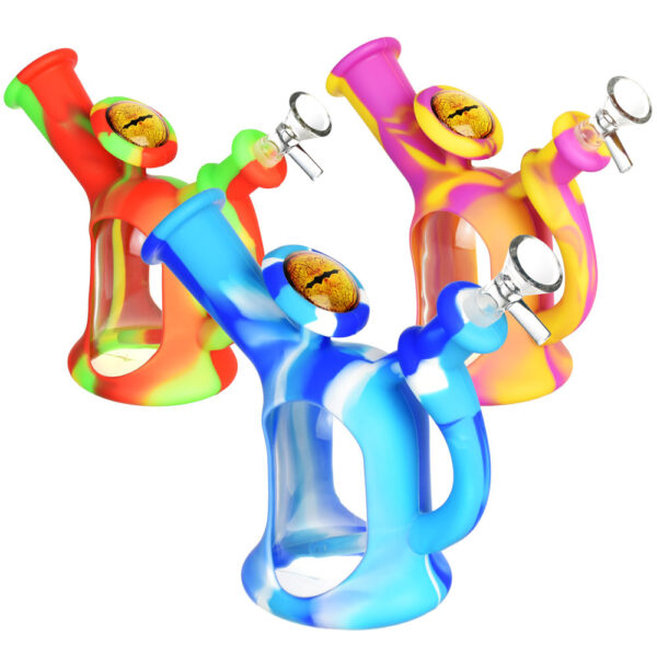 Watering Can Silicone & Glass Water Pipe – 6.5″/14mm F/Colors Vary