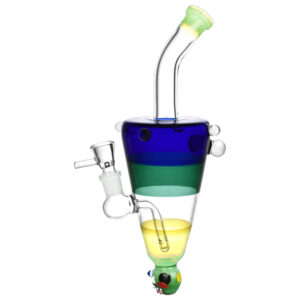 Ghoulish Glow in the Dark Lazy Glass Water Pipe – 10″