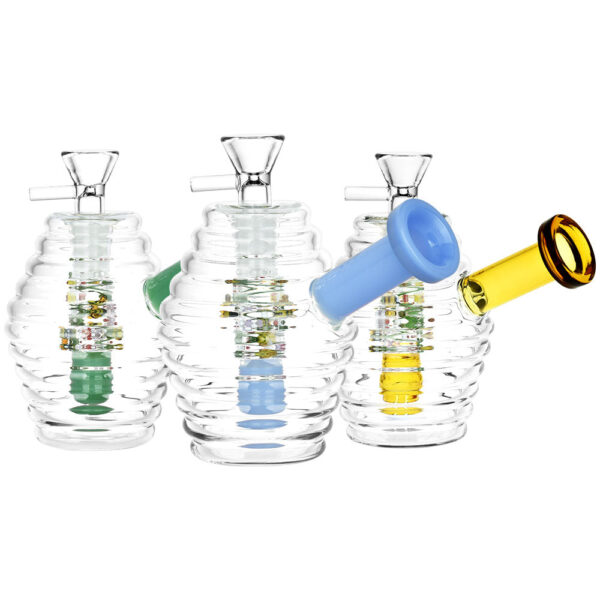 What’s The Buzz Glass Water Pipe – 4″ / 14mm F / Colors Vary