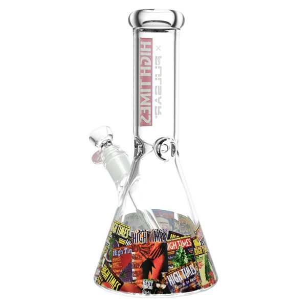 High Times x Pulsar Beaker Water Pipe – Magazine Covers / 10.5″ / 14mm F - Image 2