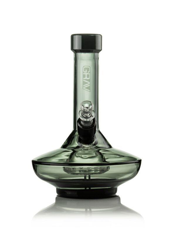 GRAV® Small Wide Base Water Pipe in Smoke with Black Accents - Image 3