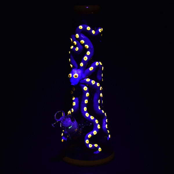 Octopus 3D Painted Beaker Water Pipe – 13.5″/14mm F - Image 2