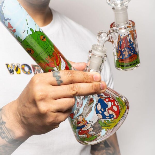 Wormhole Psychedelic Forest Beaker Water Pipe – 14.5″ / 14mm F - Image 5