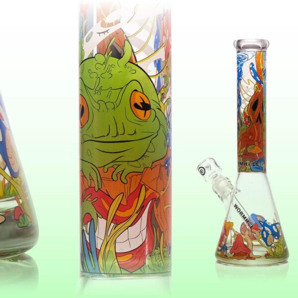 Wormhole Psychedelic Forest Beaker Water Pipe – 14.5″ / 14mm F - Image 3