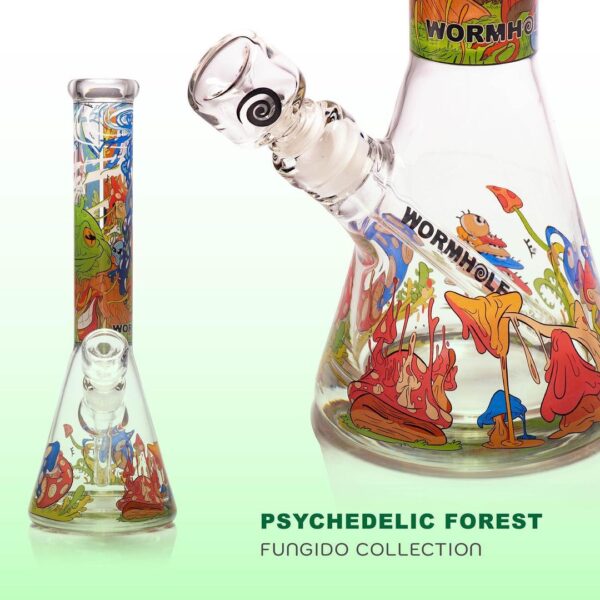 Wormhole Psychedelic Forest Beaker Water Pipe – 14.5″ / 14mm F - Image 2