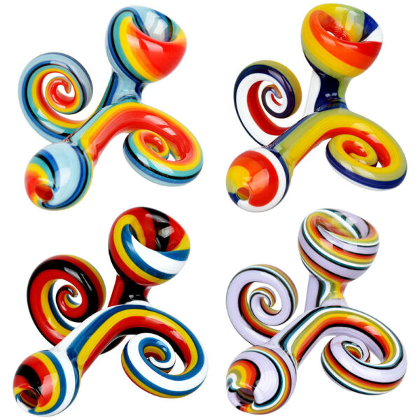 Swirling Wonder Wig Wag Hand Pipe – 3.5″ / Colors Vary