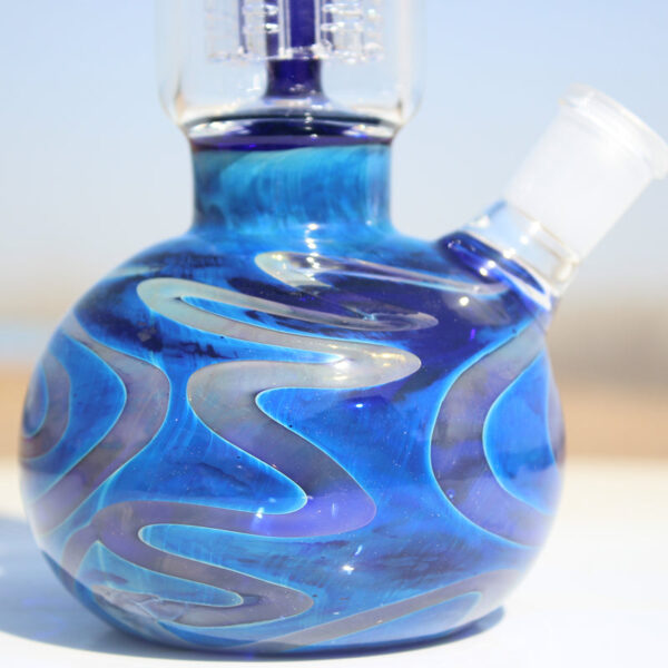 Blue Buddha Glass Water Pipe w/ Coil Perc 10.5″ - Image 5