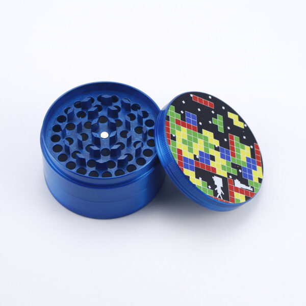 4 Piece Tetris Design Zinc Alloy Metal Grinder - Image 3