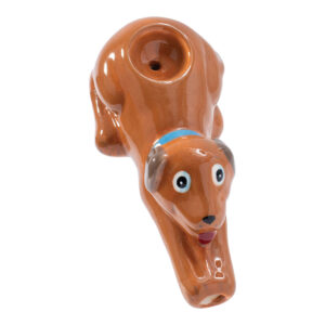 Wacky Bowlz Brown Dog Ceramic Pipe – 4.5″