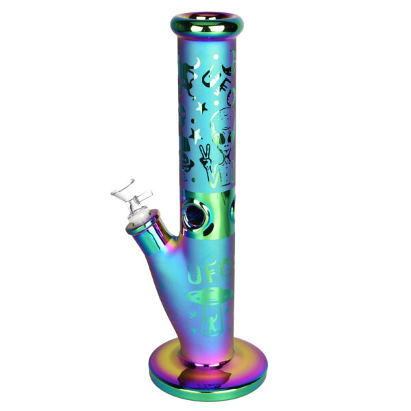 UFO Love Electroplated Straight Tube Bong - Image 2