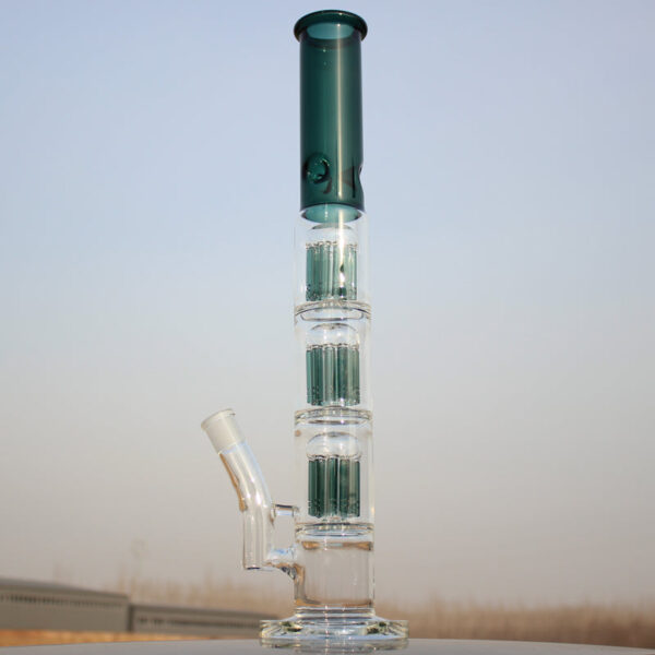 Approx. 19″ Triple Tree Percolator Glass Water Pipe - Image 2