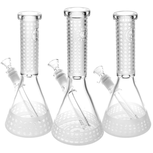 Top Eight Etched Beaker Water Pipe – 9.75″/14mm F/Designs Vary